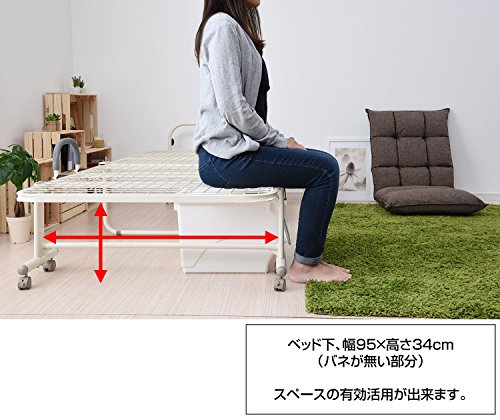 山善 ベッド シングル メッシュ ハイタイプ 折りたたみ ダークブラウン 幅105×奥行208×高さ55.5cm HM-1S(DBR) 山善 ベッド シングル メッシュ ハイタイプ 折りたたみ ダークブラウン