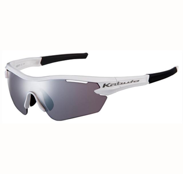 OGK KABUTO(オージーケーカブト) 自転車 スポーツサングラス/アイウエア 101 (レンズ2セット) ホワイト/撥水スペクトルモーブミラー サイ