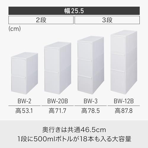 ライクイット (like-it) ゴミ箱 縦型 分別引出しステーション 3段 ワイド 約60リットル (20リットル×3段) キャスター付 ホワイト 約幅25_2