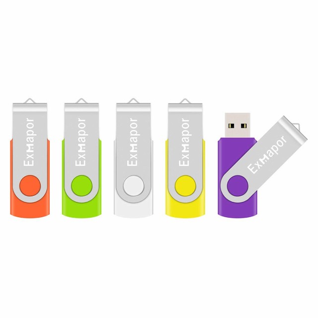 USBメモリ 8GB Exmapor メモリースティック 回転式 USB 2.0 フラッシュメモリ 5個セット