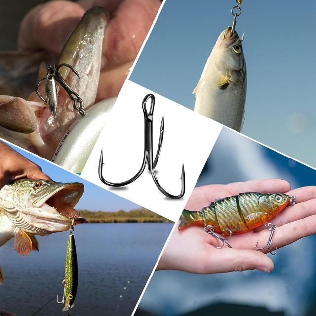 100本入 トリプルフック トレブルフック とれぶるフック ルアー 針 丸