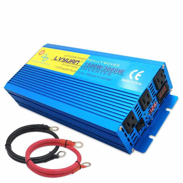 LVYUAN（リョクエン）インバーター 正弦波 12V 1500W 最大 3000W DC12V（直流）AC100V（交流）変換 50HZ 60HZ  カーインバーター 災害対策 その他カー用品・バイク用品