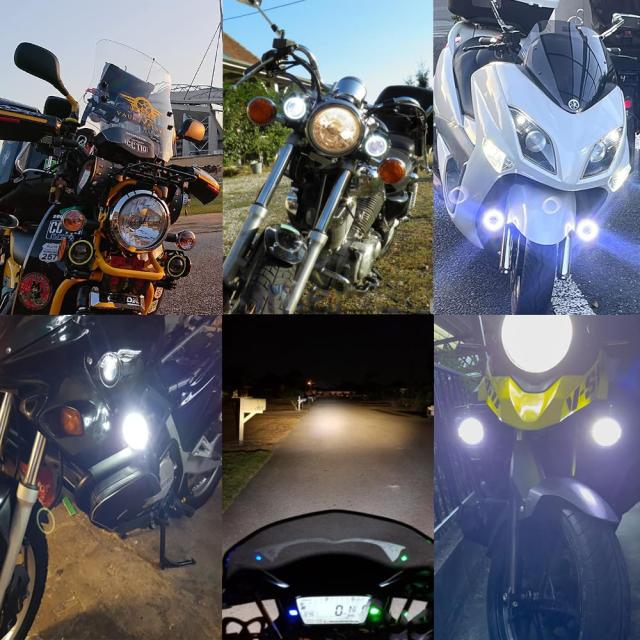 X-STYLE バイク フォグランプ LED イカリング/Hi/Lo/ストロボ 4モード
