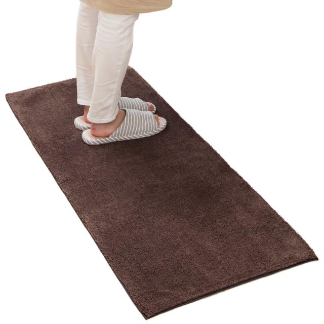 オカ 乾度良好Dナチュレ ロングマット ブラウン 約50cm×120cm (キッチンマットや玄関マット、リビングマットなど多目的に)の通販は 4,899円