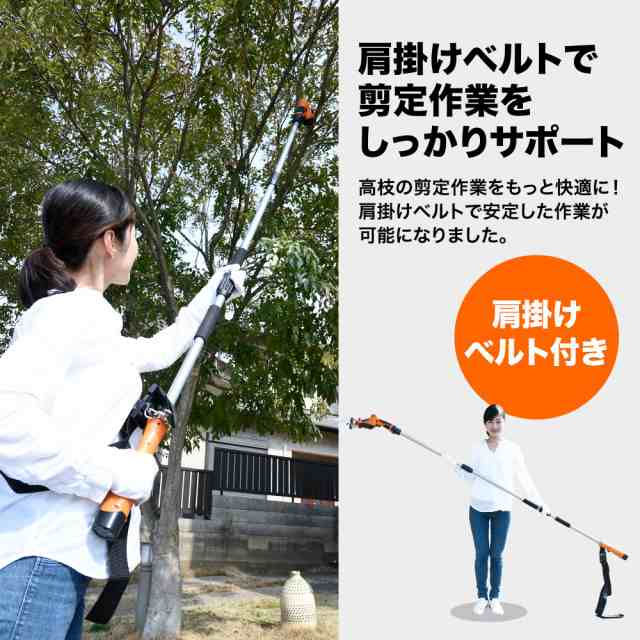 山善] 10.8V 充電式 高枝ガーデンポールソー 高さ3段階調整 日本製刃使用 着脱式伸縮延長ポール コードレス 高枝ばさみ ヘッジトリマー  の通販はau PAY マーケット - LINCONショップ | au PAY マーケット－通販サイト