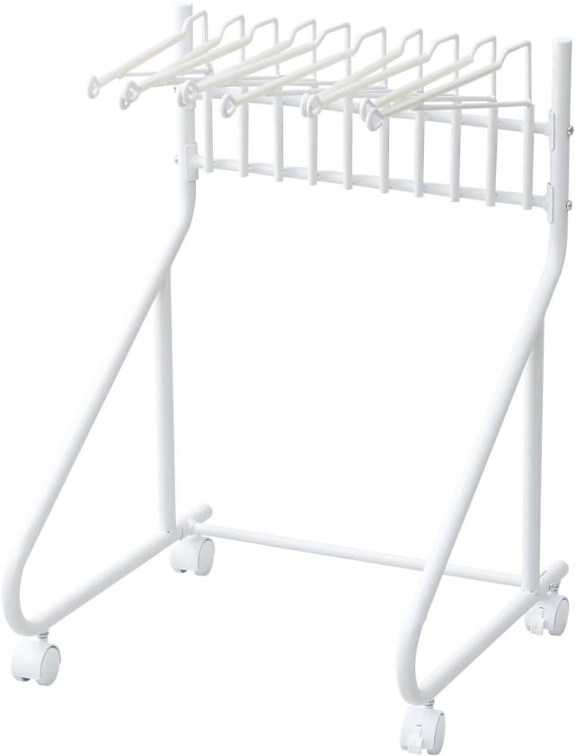 山善 スラックスハンガー キャスター付き 10本 出し入れカンタン すべりにくい 選 びやすい 幅45.5×奥行43.5×高さ66.5？ スラックスハ