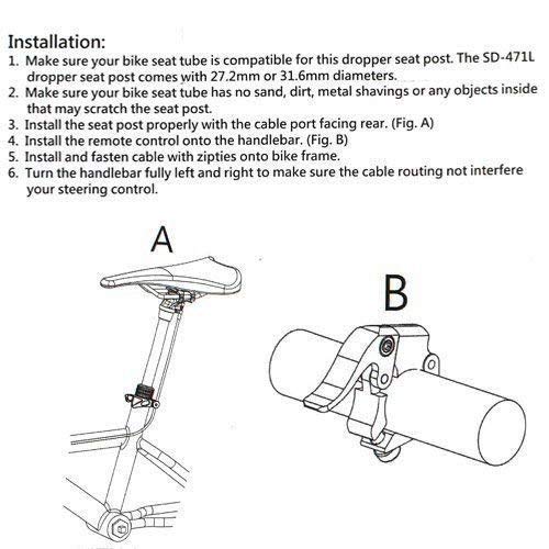 その他のスポーツ TMARS 471L Mechanical Drop Seatpost w/Remote, 440mm, 27.2mm, 3-stage #ST1435