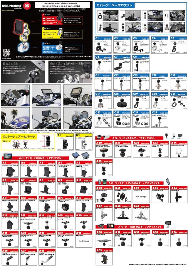 【REC-MOUNT25】 カーナビ マウントセット (A1 パナソニック カーナビ(ゴリラ) 用+B1+C8) [RM25-A1-B1-C8]の通販は