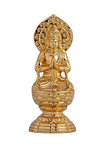 [送料無料]仏像 勢至菩薩 小 6.8cm（金メッキ/24金） 仏師：渡辺景秋 原型＿（午年生まれ）の通販は