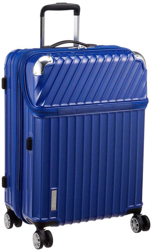 トラベリスト スーツケース ジッパー オープン モーメント 拡張機能付き 61L 64 cm 4.3kg ブルーカーボン