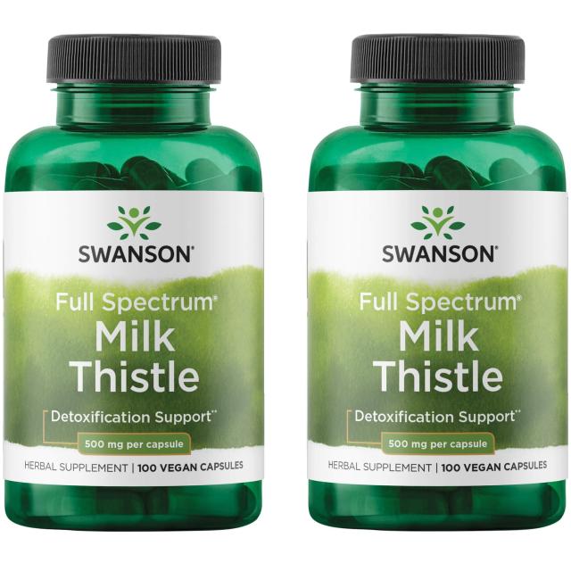 Swanson 〔スワンソン〕 ミルクシスル - 全体的な健康と幸福の維持に役立つ天然配合 - (100 カプセル、各 500 mg) - 2個セット