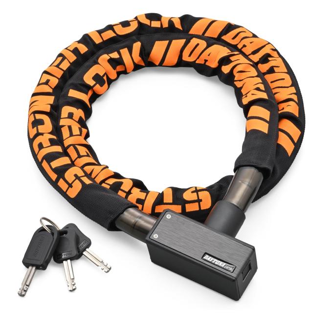 デイトナ(Daytona) バイク用 ワイヤーロック φ20mm ストロンガースチールリンクロック 鍵タイプ 1200mm ブラック 97661