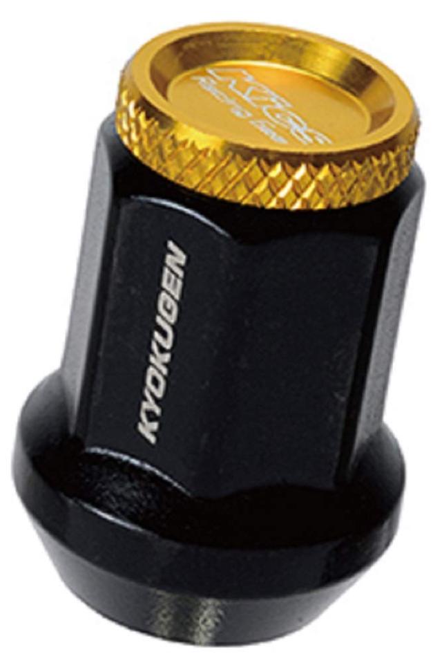 KYO-EI (協永産業) 極限 貫通ナット アルミキャップ付き M12XP1.5 16P ゴールド 16個入 HP16KA