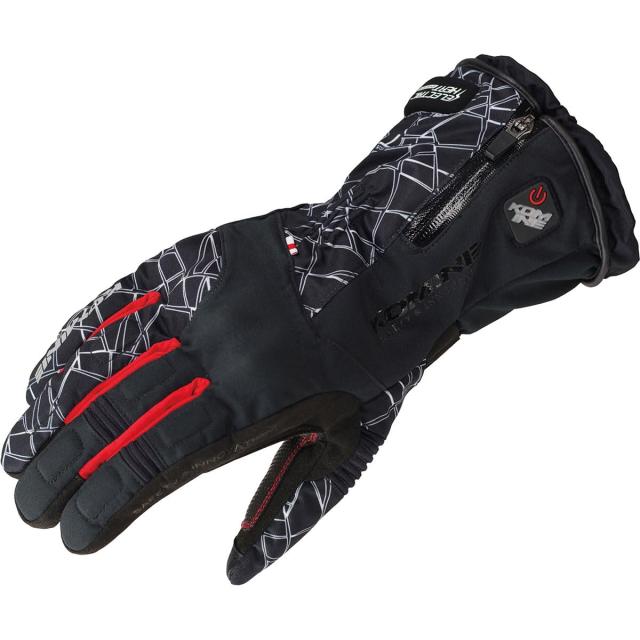 コミネ(KOMINE) バイク用 アドバンスドプロテクトエレクトリックグローブ Crush Black/Red 3XL EK-205 1183 秋冬春向け 防水防寒カーボン