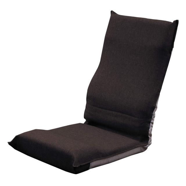 山善 座椅子 コンパクト (幅43？) 折りたたみ ハイバック 6段階リクライニング お尻がズレにくい 背もたれカーブ (腰サポート) ブラウの通販は 5,355円