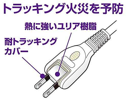 エルパ (ELPA) スリムタップ 雷ガード 延長コード 7個口 2ｍ 回転 耐雷