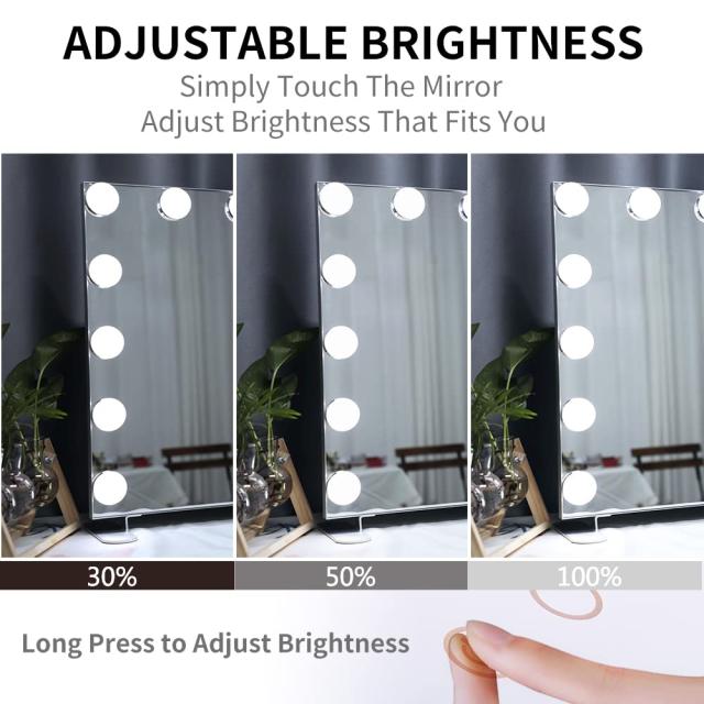 Wonstart 女優ミラー 卓上 ハリウッドミラー 14個LED電球付き 暖色