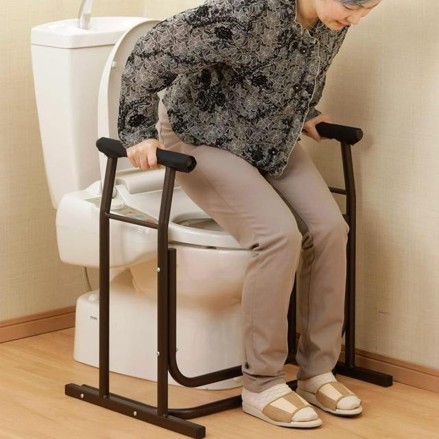 iimono117 トイレ用手すり 置くだけ 介護 手すり トイレ用 工事不要 介護用 立ち上がり 補助 手すり 転倒防止 シニア サポート (1個)