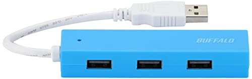 バッファロー BUFFALO USB ハブ USB2.0 バスパワー 4ポート ブルー