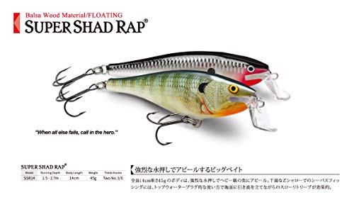 Rapala(ラパラ) ビッグベイト スーパーシャッドラップ 14cm 45g スケールドベイトフィッシュ SCRB SSR14-SCRB  ルアー｜au PAY マーケット