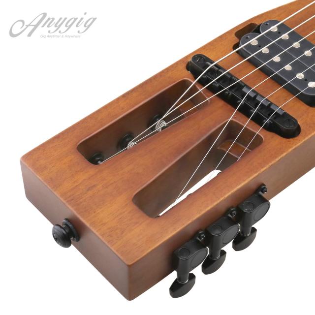 Anygig ポータブルトラベルエレキギター 82CM 1.6KG ブラウン サペリ 