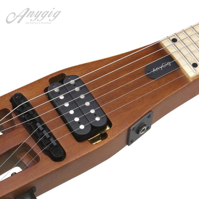 Anygig ポータブルトラベルエレキギター 82CM 1.6KG ブラウン サペリ 