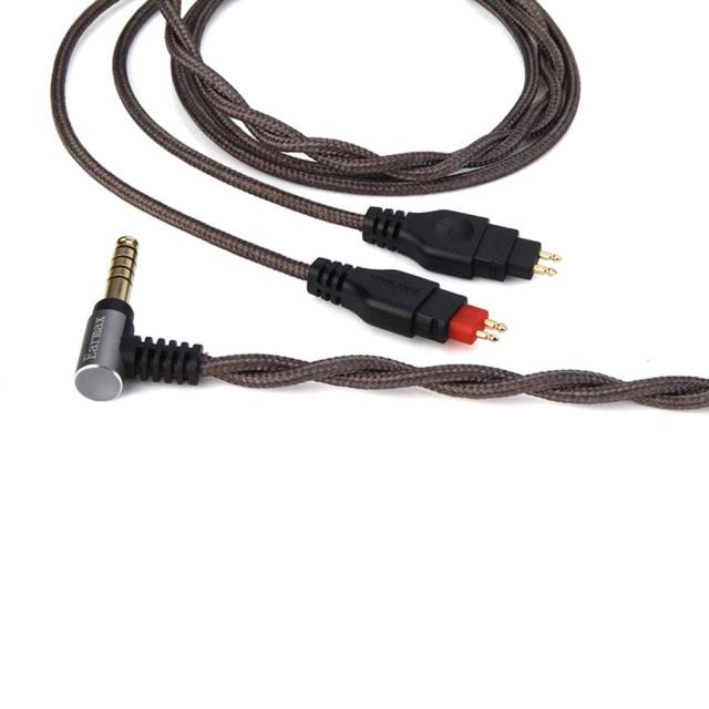 ヘッドホンケーブル 2pin リケーブル バランス 交換用 HD650 HD600 HD580に対応 マイクなし 4芯 L型 4.4mm 単結晶銅