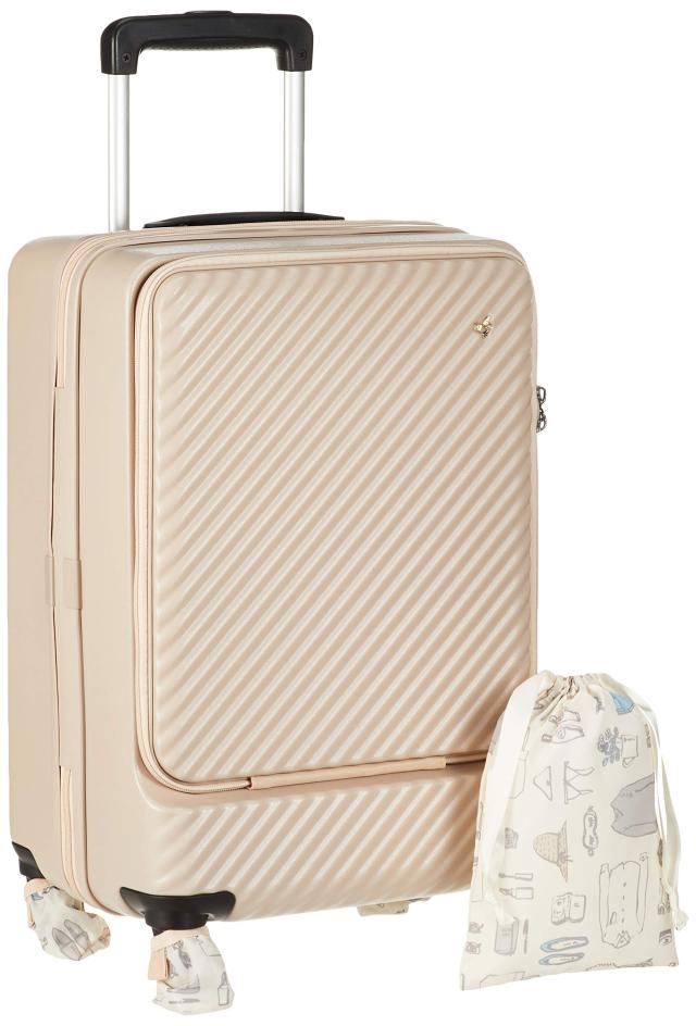 ハント スーツケース 機内持ち込み sサイズ 1泊2日 2泊3日 34L フロントポケット キャスターストッパー 3.3kg キャリーケース キャリー