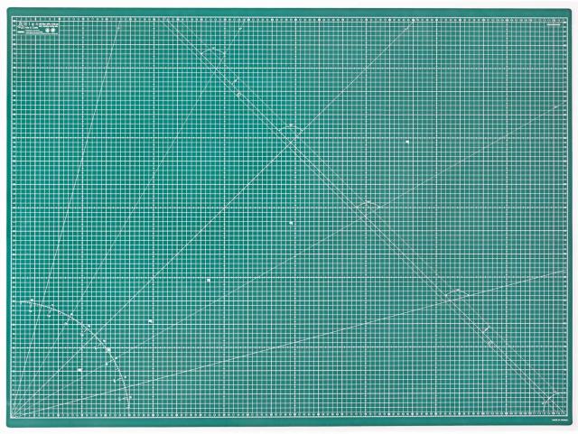 Elan カッターマット 手芸用品 両面仕様 A0 120 x 90cm 緑 カッティングマット 家庭用 業務用 カッティングマット