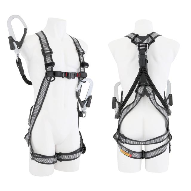 タジマ 新規格安全帯 フルハーネスGS・蛇腹式ダブルランヤードセット Sサイズ白 束縛感の少ないY型構造 短くなるので邪魔にならない蛇腹 15,721円