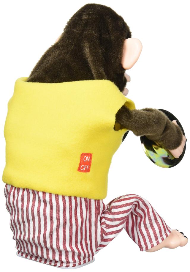 山二(Yamani)デザイン小物ブラウンわんぱく!おさるのシンバルくん　3個 山二(Yamani) デザイン小物 ブラウン H28×W18×D21cm わんぱく
