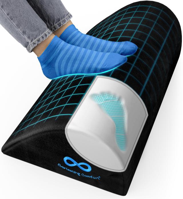 Everlasting Comfort エバーラスティング・コンフォート オフ ィス用フットレスト・足台・デスク用 足置き 洗えるカバー付き足乗せ台 デス