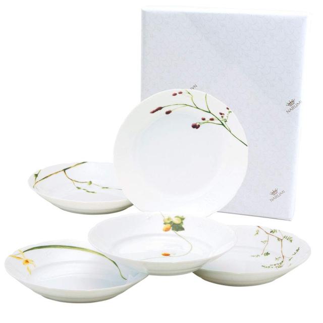 NARUMI(ナルミ) プレート 皿 セット 里花暦(さとはなごよみ) 径21cm グリーン 花柄 5柄セット かわいい カレー皿 パスタ皿 結婚祝い 電子の通販は