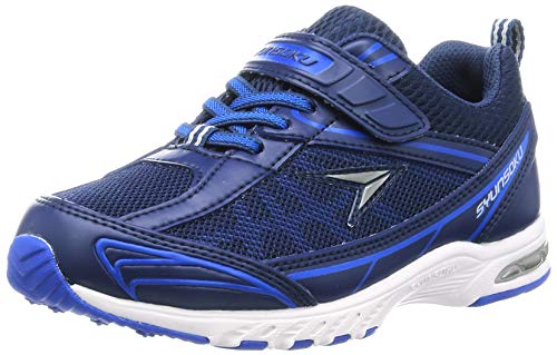 シュンソク スニーカー 運動靴 防水 軽量 17~26cm 2E キッズ 男の子 女の子 SJJ 4910 ネイビー/ブルー 22 cmの通販は 5,445円