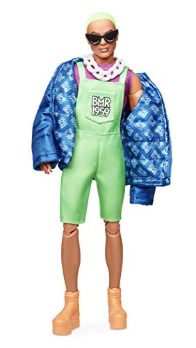 Mattel - Barbie BMR1959, Ken with Neon Hair and Overalls and Puffer Jacket and Doll Stand, African Americanの通販は 10,074円