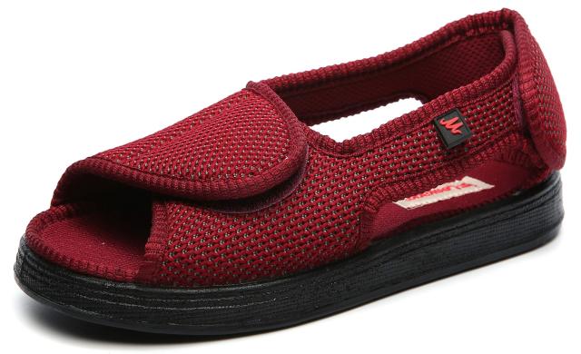 Eagsouni 介護サンダル 高齢者用 介護靴 シニアシューズ 介護用シューズ 甲高 幅広 老人靴 レディース 4E レッドの通販は 5,329円