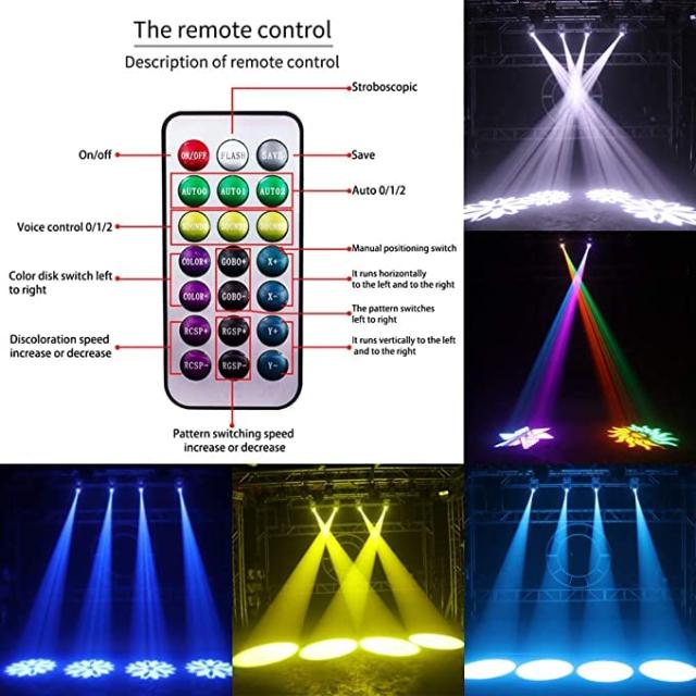 U`King 50W ステージライト LED ムービングライトリモコン付き