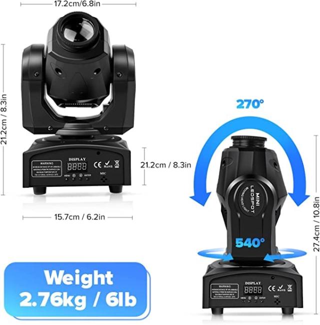 U`King 50W ステージライト LED ムービングライトリモコン付き