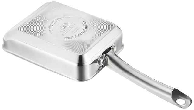 マイヤー(Meyer) フライパン マキシム エスエス エッグパン 18cm 卵焼き 玉子焼き器 日本製ステンレス IH対応 ふっ素樹脂加工 底面三