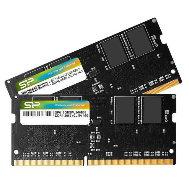 シリコンパワー ノートPC用メモリ DDR4-2666(PC4-21300) 16GB×2枚 260Pin 1.2V CL19 Mac対応 SP032GBSFU266B22の通販は 7,553円