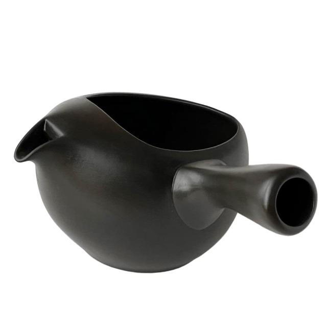 風景ドットコム 常滑焼 フタなし急須 ちゃーみる 冷茶 日本製 (黒, 400ml入り)