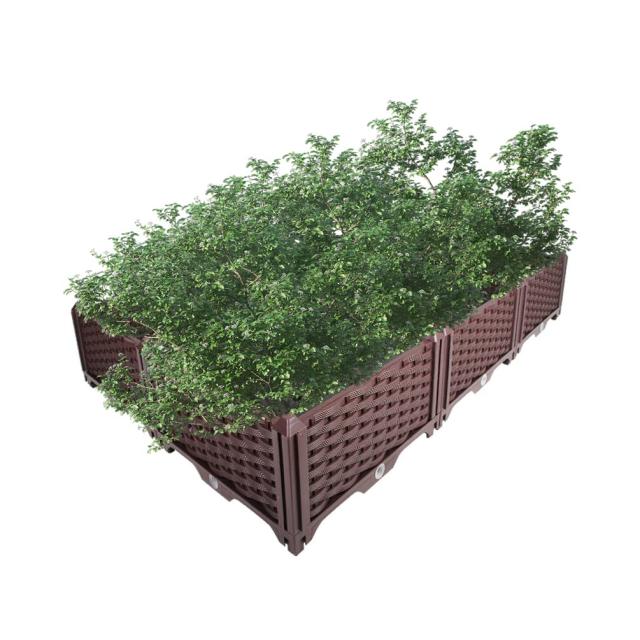 BAOYOUNI 組み立て簡単ガーデンボックス プランターボックスプラスチック鉢植え入れ花 植物 栽培ブラウン 鉢用品 大型プランター 莱園キの通販は