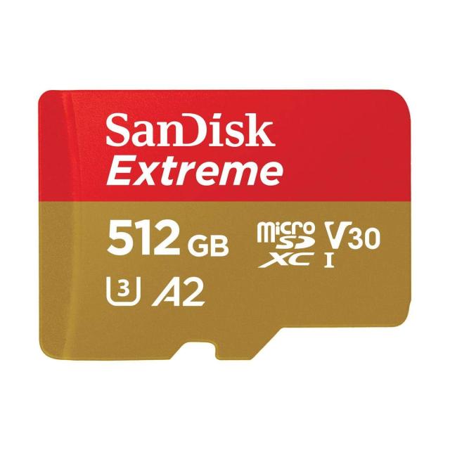 マイクロSD 512GB サンディスク Extreme microSDXC A2 SDSQXA1-512G-GN6MA アダプター付き 海外パッケージ品 9,308円