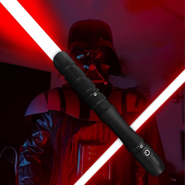 YDD ライトセーバー LED フォースFX ライトセーバー 効果音 充電式ライトアップソード メタルヒルト (ブラックヒルトーレッドブレード)