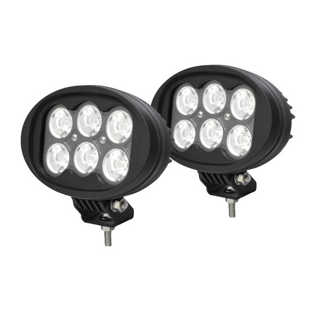 LEDワートライト トラクター 車外灯 60W 狭角 直径155mm 作業灯 6000K 白光 6000LM IP68防水 12V 24V兼用 2個【Lightronic】