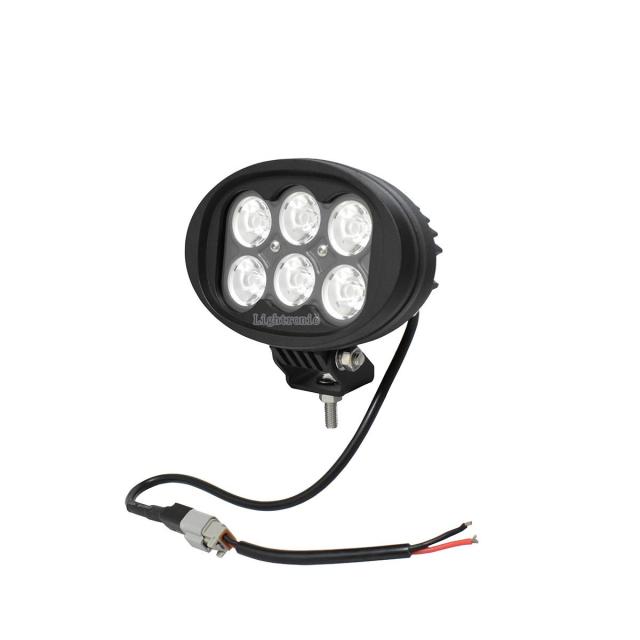 LEDワートライト トラクター 車外灯 60W 狭角 直径155mm 作業灯 6000K 白光 6000LM IP68防水 12V 24V兼用 2個【Lightronic】