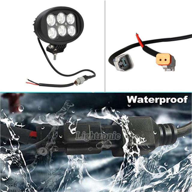 LEDワートライト トラクター 車外灯 60W 狭角 直径155mm 作業灯 6000K 白光 6000LM IP68防水 12V 24V兼用 2個【Lightronic】
