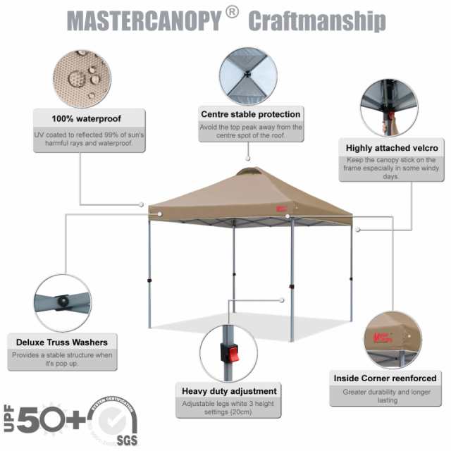 マスターキャノピー（MASTERCANOPY）ワンタッチタープテント 2M/2.5M