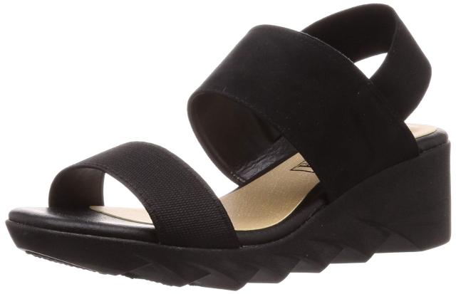 ファーストコンタクト サンダル 日本製 5cmヒール オフ ィスサンダル ウェッジソール レディース IM92015 クロ 22.0~22.5 cmの通販は 5,011円