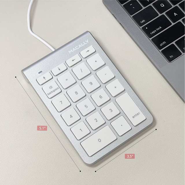 Macally 有線USB Cナンバーパッドキーボード - タイプCテンキーパッド ノートパソコン、Apple Mac iMac MacBook Pro/Air、Windows PC、デの通販は